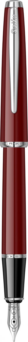 Scrikss Vintage 33 vulpen iridium punt | Plexiglas behuizing met kromgecoate metalen details | Bordeaux