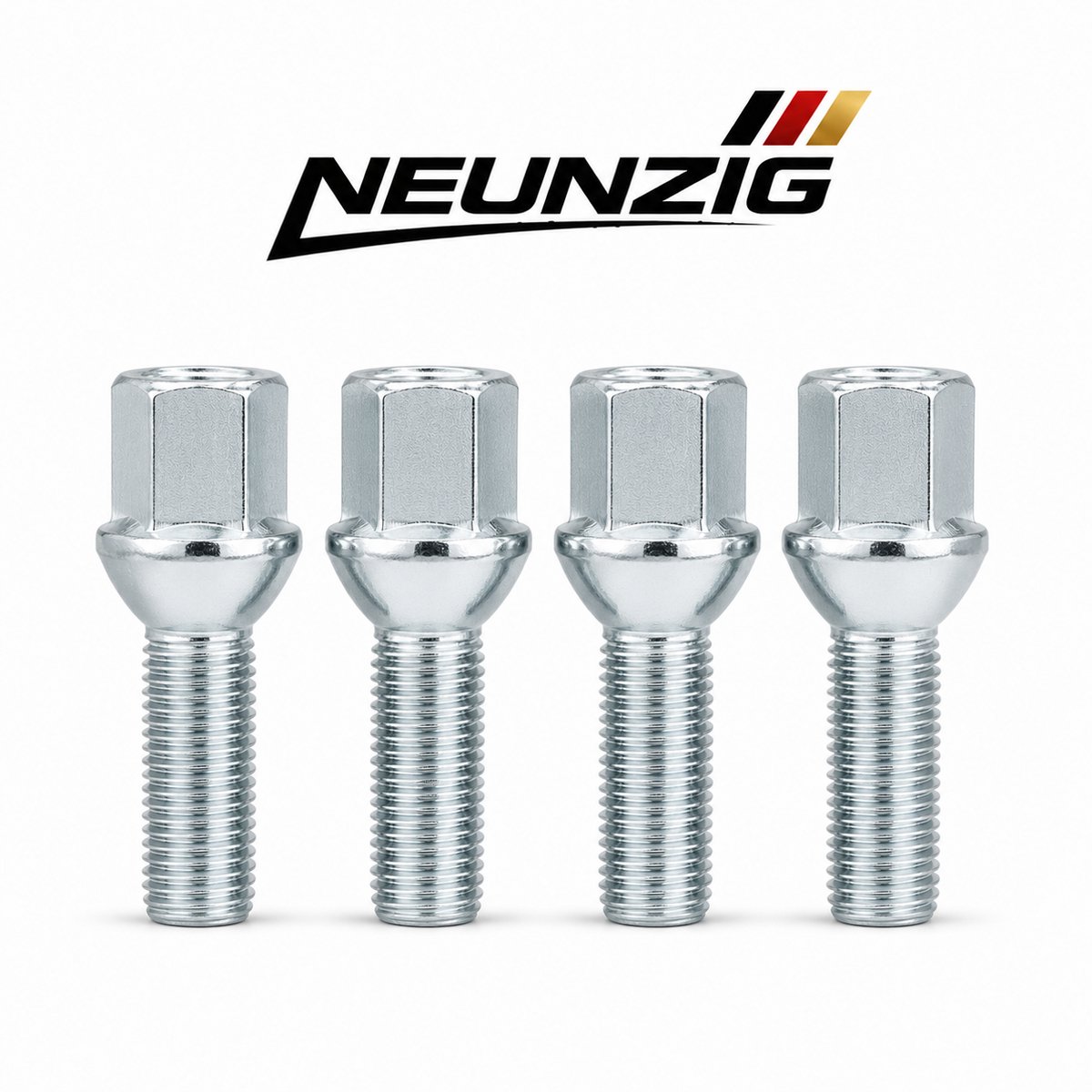 Neunzig Wielbouten M12x1,5 Zilver Bolconisch 40 mm (66 mm) - Set van 4