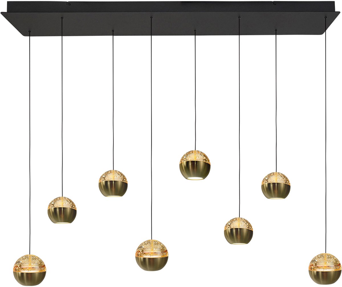 Steinhauer Exclusive - hanglamp - BELLUNO - messing - glas metaal - design lamp - LED - 4592ME