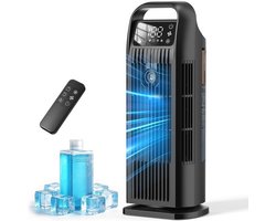 Mobiele Aircooler – 6-in-1 Luchtkoeler – Stil – 120° Oscillatie – 1200 ml – Zwart