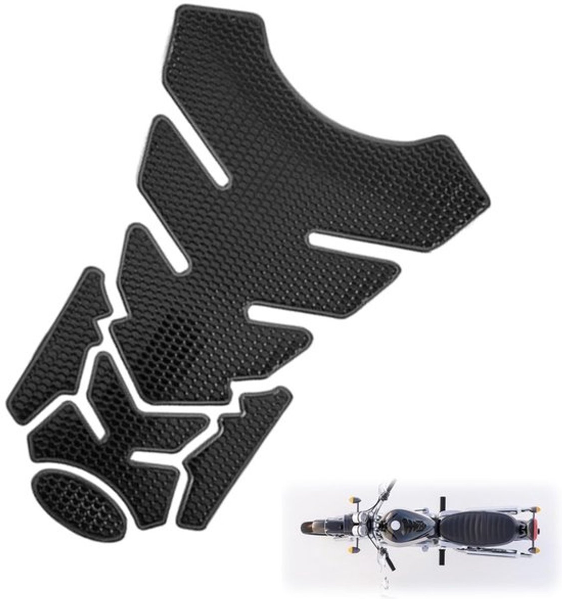 Dailygoods- Tankpad 3D Carbon - Waterdichte Sticker - Universeel