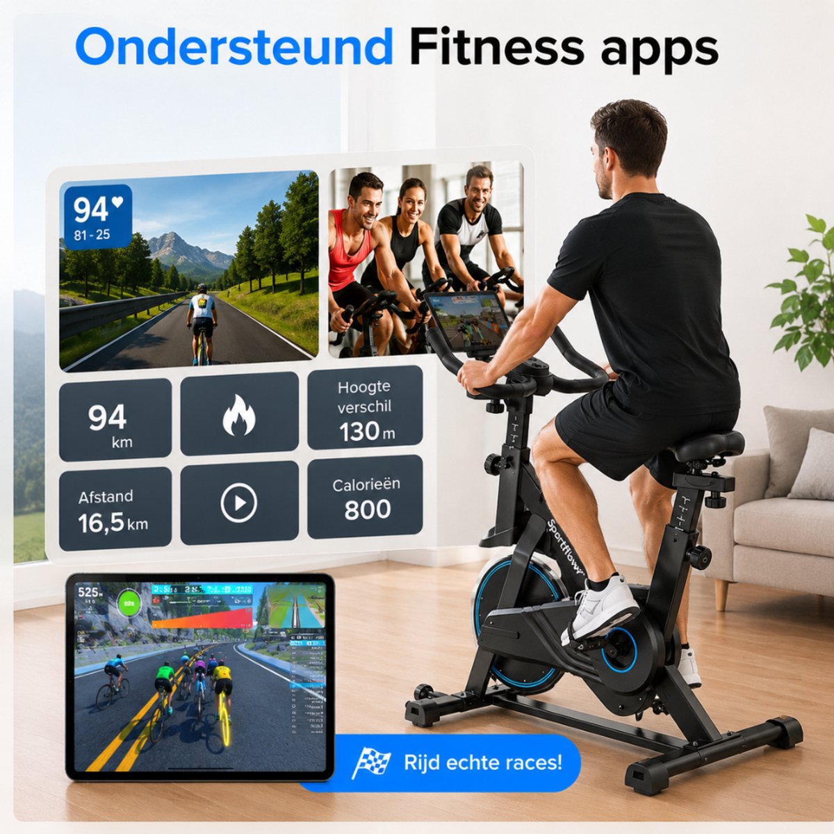 Sportfloww Hometrainer II - Fitness Fiets thumbnail 5