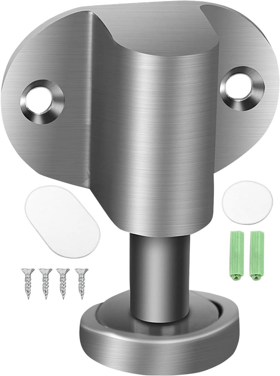Zware Deurstopper - Magneet Houder - Deuren Open Houden - Installatie Zonder Gereedschap - 6.3 x 4.9 cm - Zilver