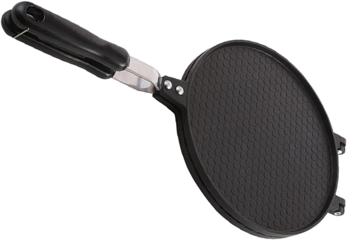 Dessert Maker - Wafelijzer Cone - Snacks Maken - Antiaanbaklaag - 17 cm Breed - Zwart