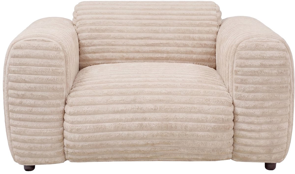 Vente-unique Fauteuil in grove ribfluweel beige POGNI van Maison Céphy