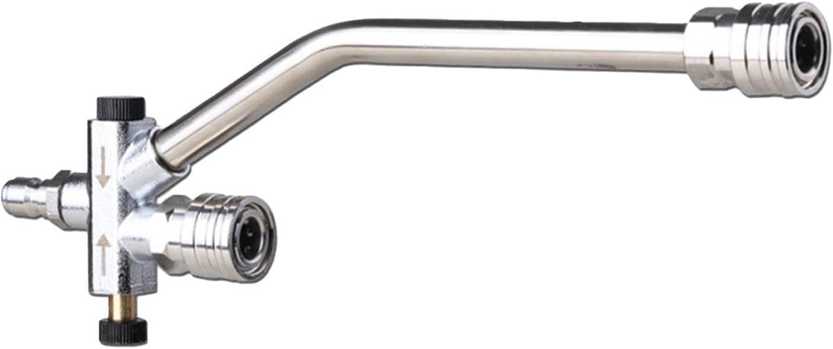 Dubbel Schuimkanon - Hogedrukreiniger Accessoire - Efficiënt Reinigen - Snelle Dubbele Connector - 1/4" Snelkoppeling - Zilver