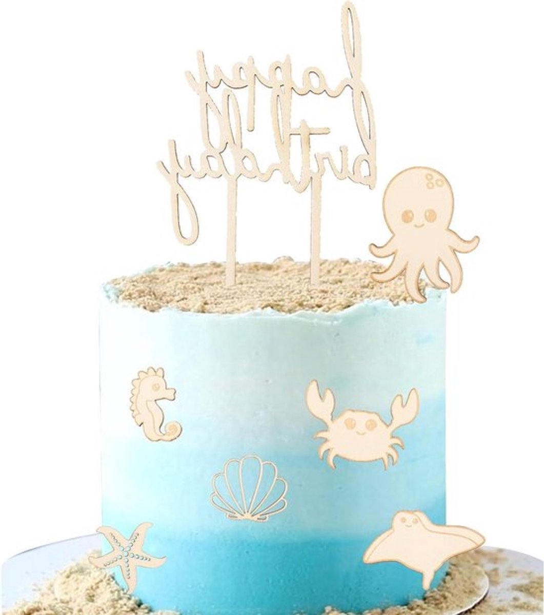 Set Taartdecoratie Zeeën - Allecto Plus 7 Delen