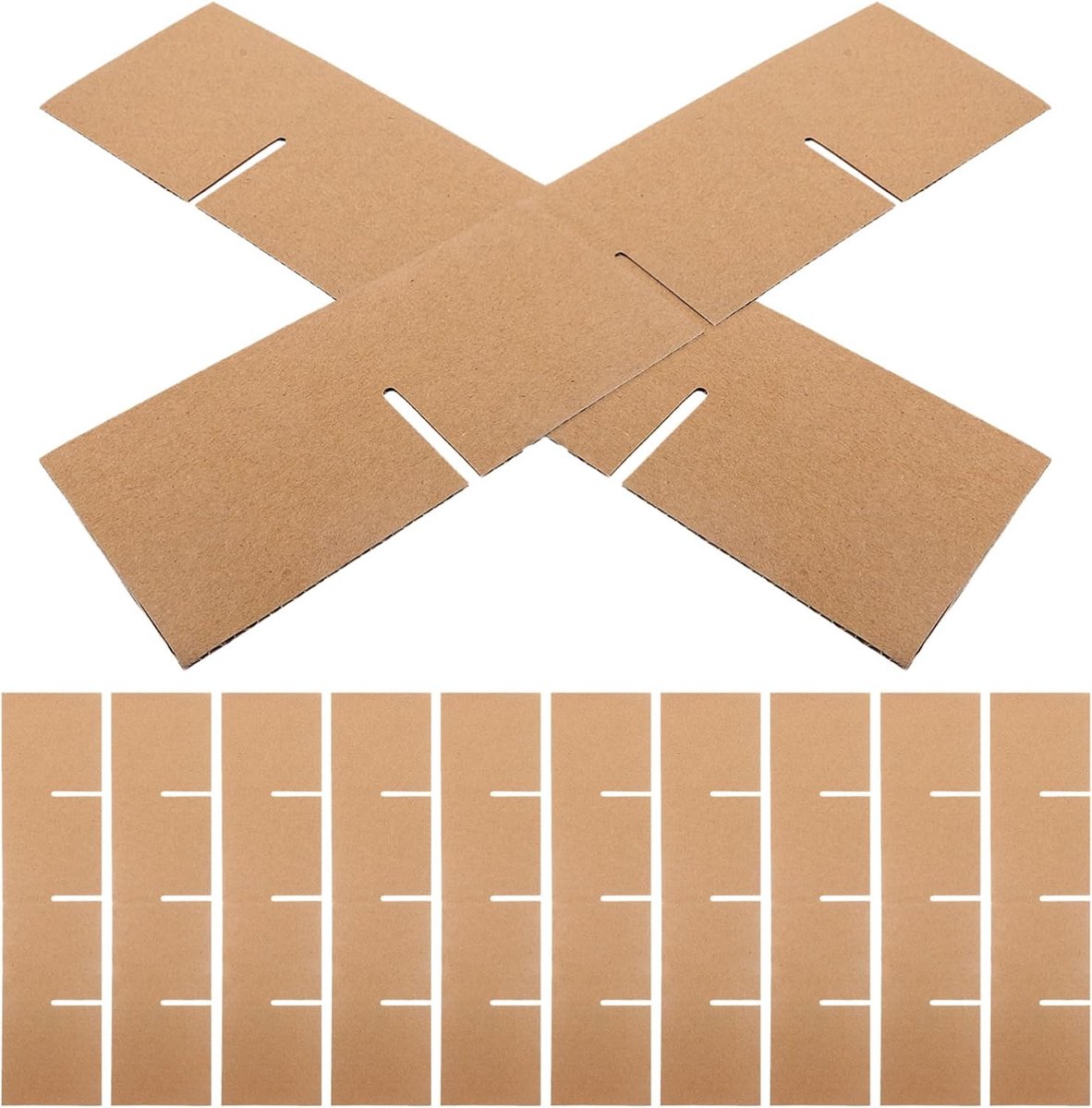 Glass Separators - Verhuisdozen Inzetstukken - Breekbare Spullen Verpakken - Uniek Grid Ontwerp - 33.5 x 8 cm - Khaki