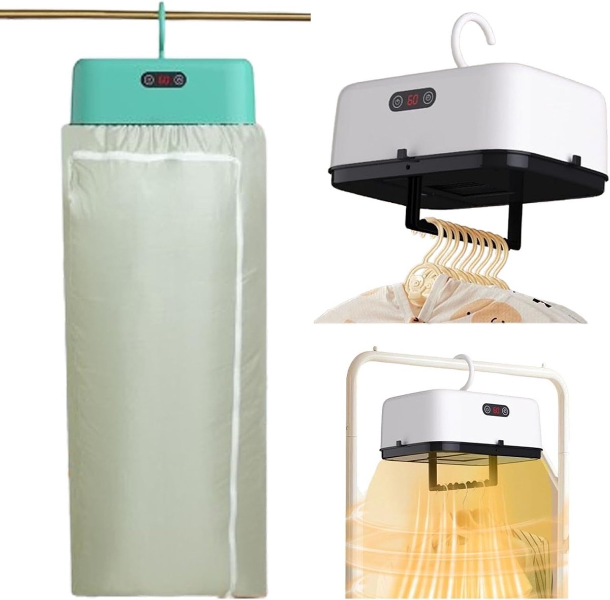 Draagbare Wasdroger Kleine Droogmachine Opvouwbaar Snel Kleding Drogen LED-UV Reiniging 29 x 21 x 14 cm