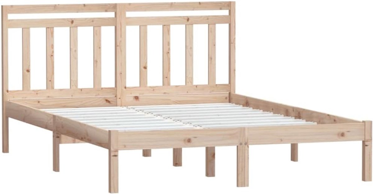 Bedframe Hout - Ledikant Frame - Slaapkamer Inrichting - Massief Grenenhout - 140x200 cm - Naturel