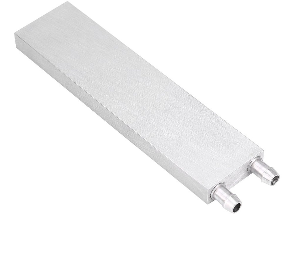 Waterkoelblok Aluminium - Koelblok Hittepers - Stabiliteit Verbeteren - Dubbel U-vormig Ontwerp - 40x40x12 mm - Aluminiumkleur