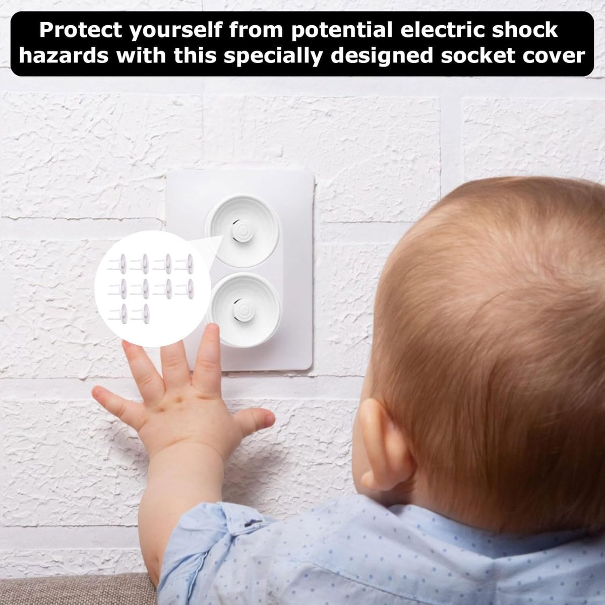 Set van 10 - Stopcontact beschermhoes - Universele Stopcontact Beschermers - Kinderveiligheid Pluggen voor Contactdoos - Robuuste ABS Stopcontactbeveiliging Baby - Spatwaterdichte en Stofdichte Afdekkapjes Diameter - Wit – foto 6