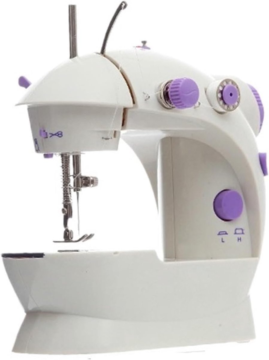 Mini Naaimachine - Draagbaar Naaiapparaat - Kleding Maken - Dubbele Draad - 22.5 cm - One Color