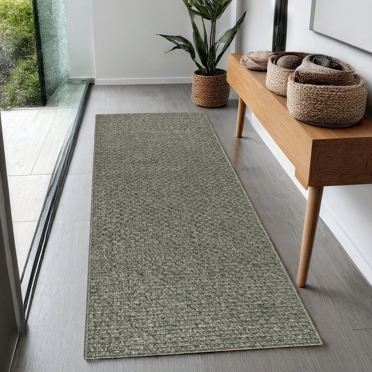the carpet Maldives– Slijtvaste buitenkleed in Boho- & Vintage-stijl, weerbestendig, UV-bestendig & onderhoudsvriendelijk, ideaal voor balkon, terras, tuin & woonkamer, Groen, 80 x 150 cm