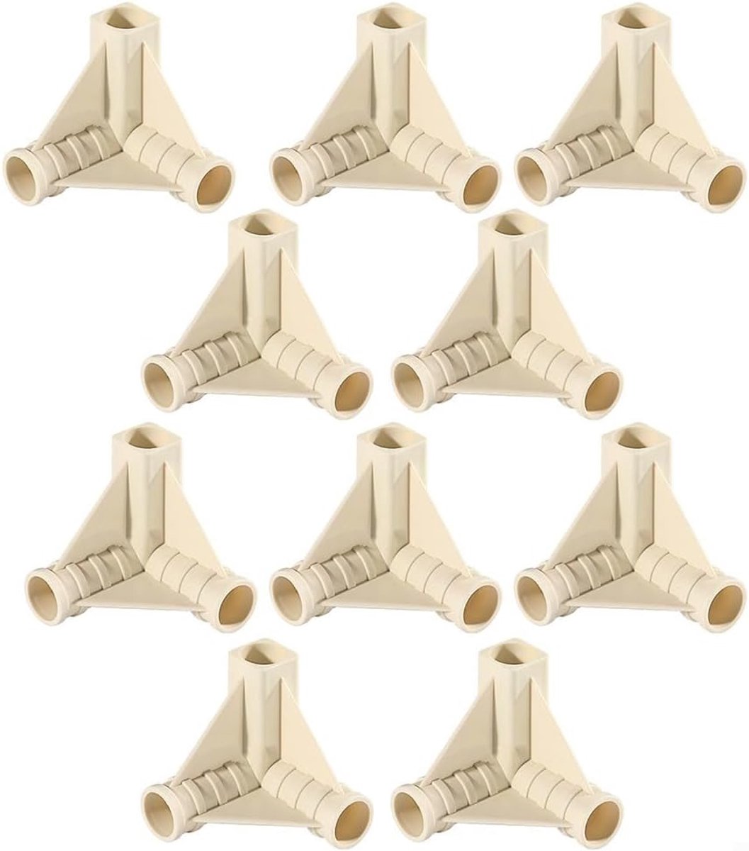 Tentstok Connectoren - Frame Onderdelen - Tent Opzetten - Verstevigd PP Materiaal - 10 Stuks - Wit