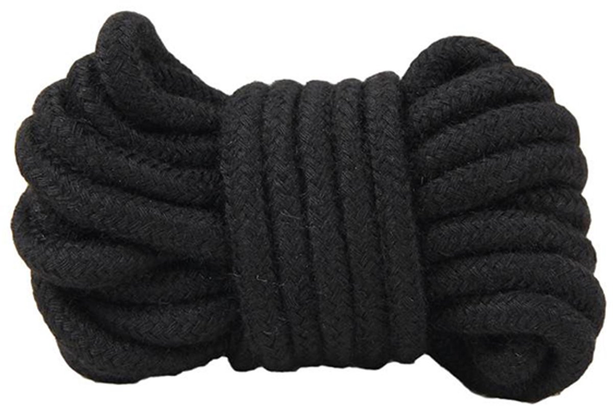 Zeloria Bondage Touw 10 Meter – Zacht Katoenen Bondage Rope 8 mm – Shibari Touw – BDSM Touw – Zwart
