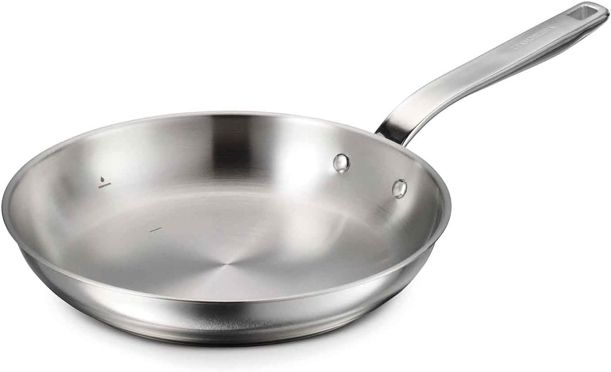 Koekenpan Kookgerei pan Grote porties Tri-ply bodem 30 cm Zilver