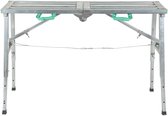 Verstelbaar, opklapbaar werkplatform - hoogte varieert van 60 cm tot 90 cm - gemaakt van verdikt aluminium - geschikt voor steigers, gipsplaten, ladders of werkbanken.