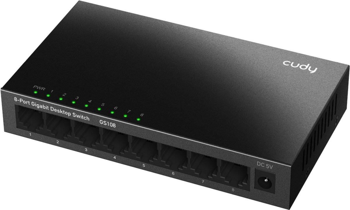 Cudy GS108 - Netwerk Switch- 8 poorten - Metalen switch - Unmanaged