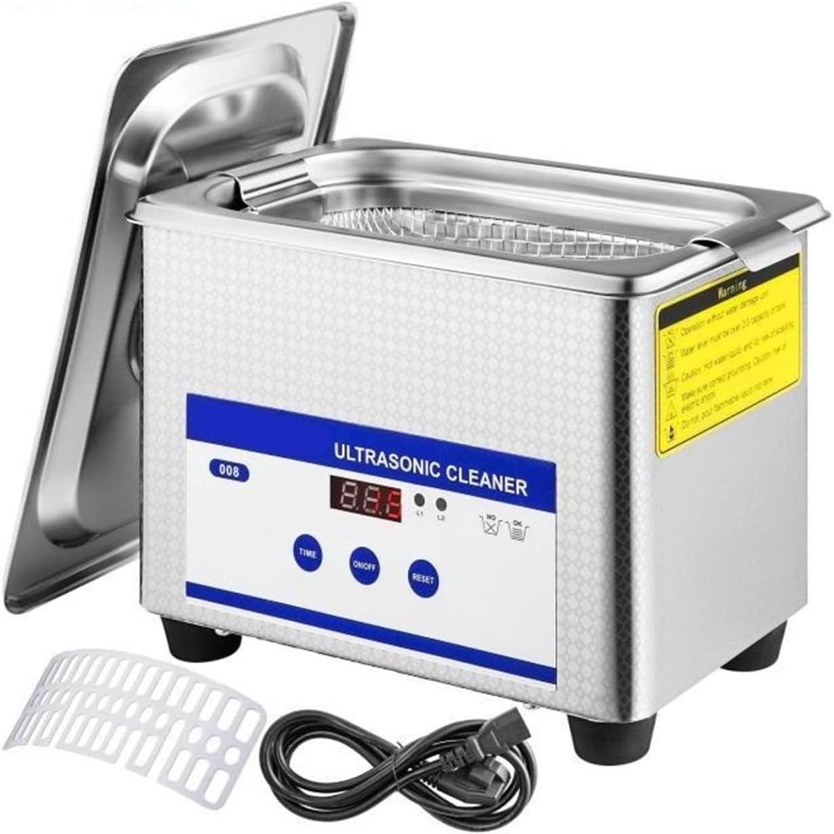 Ultrasoonreiniger - Mini wasmachine - Sieraden reinigen - Krachtige 35W reiniging - 800ml tank - Zilver