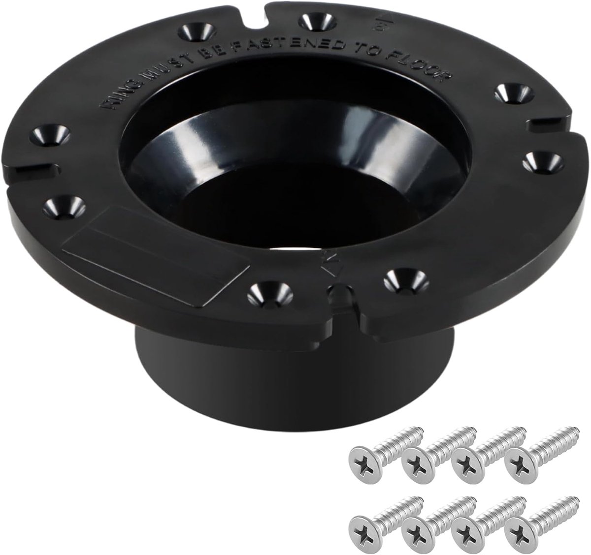 Toilet vloerflens - Toilet afdichting - Sanitair reparatie - Corrosiebestendig ABS - 3 inch - Zwart