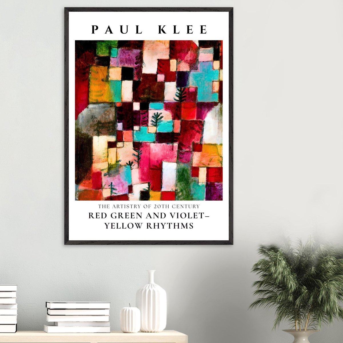 Paul Klee - Red green and violet-yellow rhythms Poster A4 21x29.7 cm - exclusief lijst