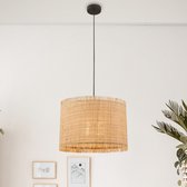 B.K.Licht Borra - Hanglamp - eetkamer - stro lampenkap - woonkamer - aapkamer - boho stijl - E27 fitting - Ø40 x 128 cm - naturel - beige