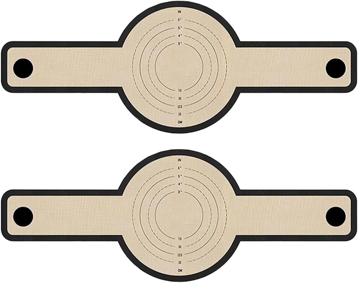 Brood Bakmat - Zuurdesem Hulpmiddel - Oven Gebruik - Met Lange Handgrepen - 56 x 21 cm - Zwart Beige