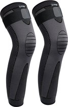 U Fit One 2 Stuks Been Compressie Brace met Band - Been Verband - Knee Sleeves - Beenwarmers - Sport ondersteuning - Zwart - Maat 3XL