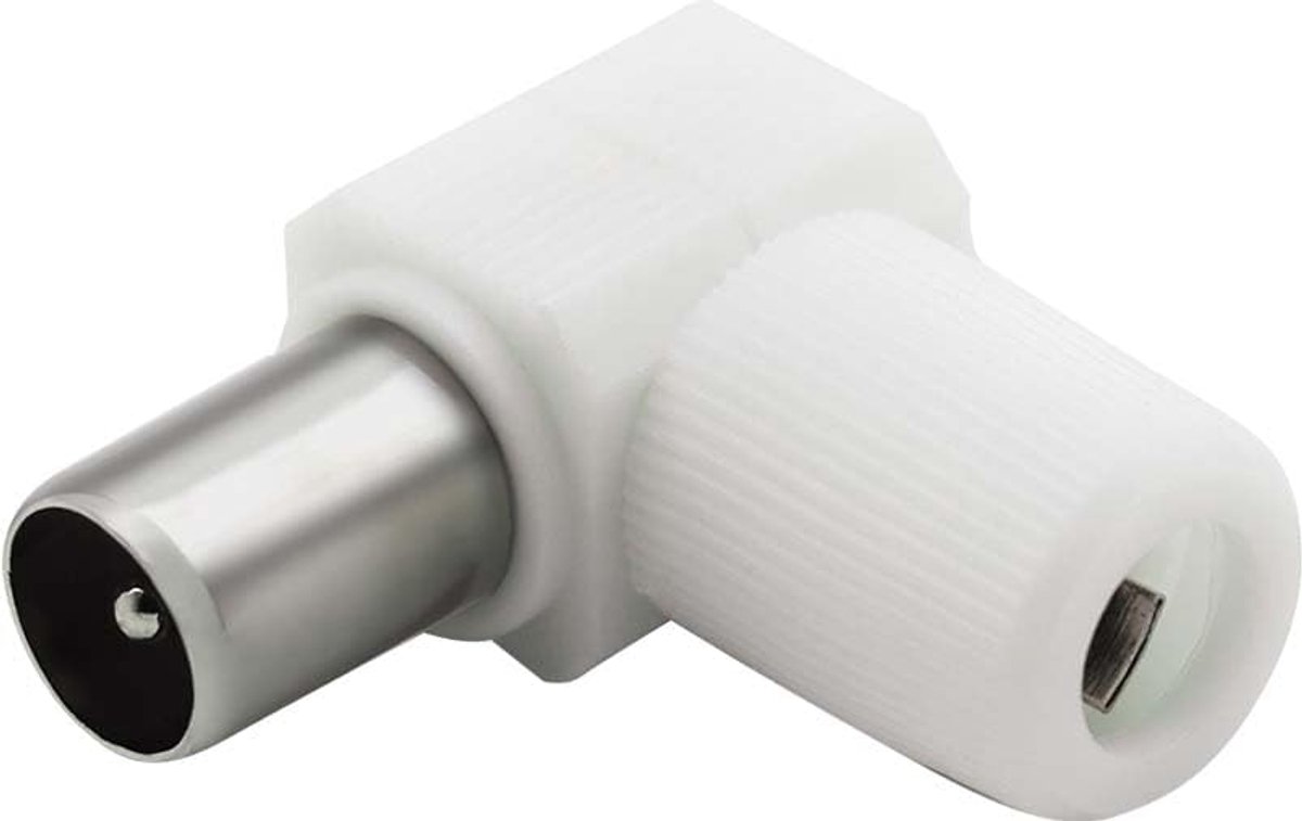 TV Stekker - Coax Plug - Antenne Aansluiten - Gebogen Model - 952 mm - Wit
