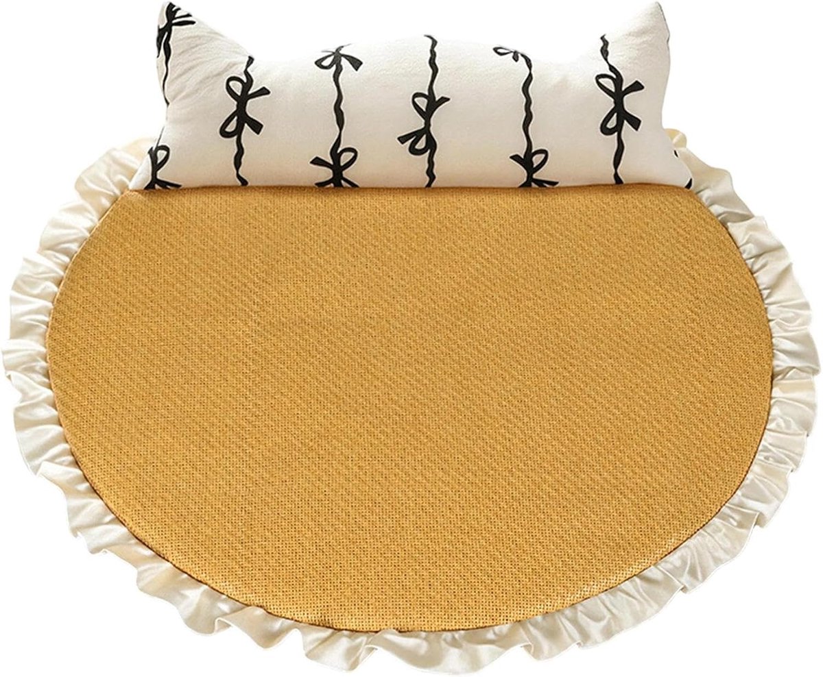 Kat Koelmat - Huisdier Rustkussen - Zomerse Ontspanning - Vochtregulerend Oppervlak - 56 x 12 x 12 cm - Zwart