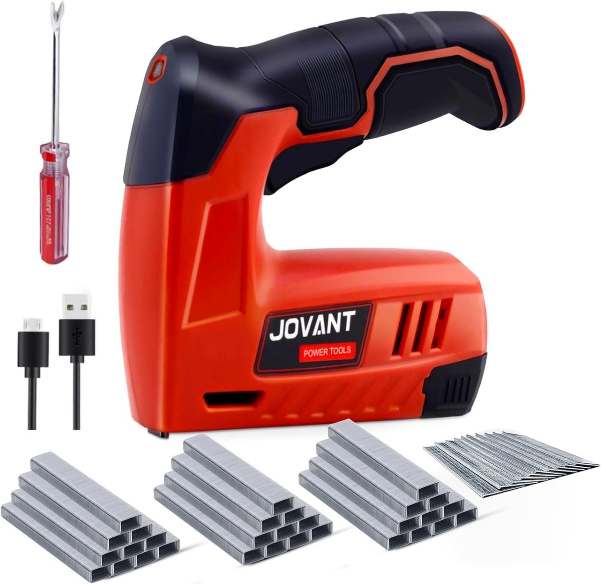 Elektrisch Nietapparaat - Nietpistool Elektrisch - Hout Bewerken - 2-in-1 Functie - 3/16 Inch - Rood