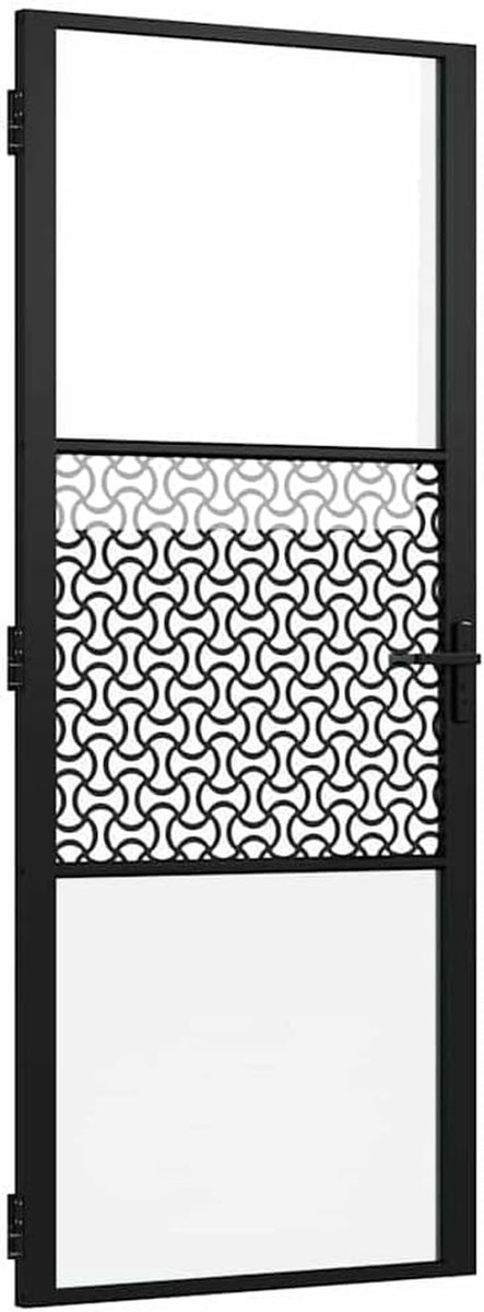 Glazen deur - Scheidingswand Deur - Ruimte Delen - Stabiel Aluminium Frame - 83 x 2015 cm - Zwart