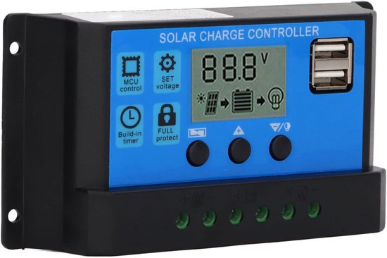 Zonnepaneel Controller - Laadregelaar Solar - Batterij Laden - MPPT Automatische Tracking - 80A - Zilver