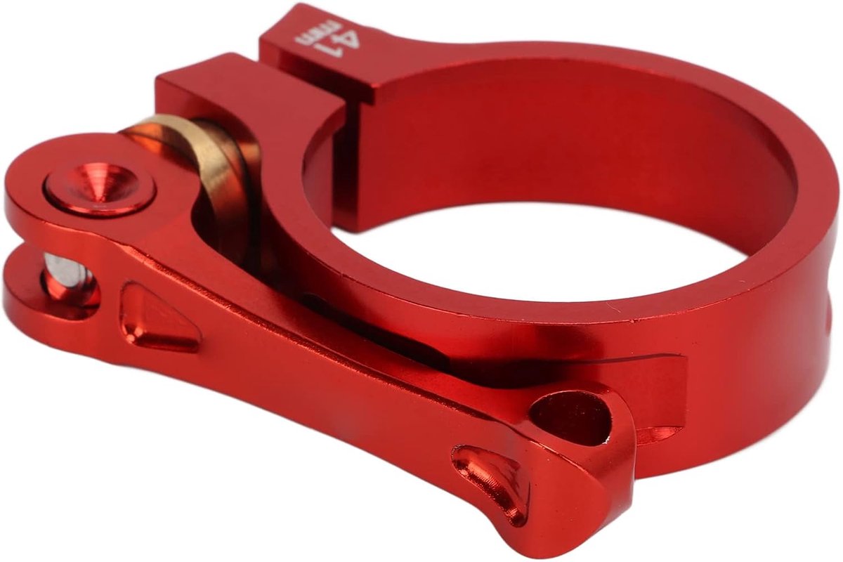 Fietszadelpenklem - Zadelpenkraag Fiets - Vouwfiets Aanpassen - Fijnafstemming Schroef - 41 mm - Rood