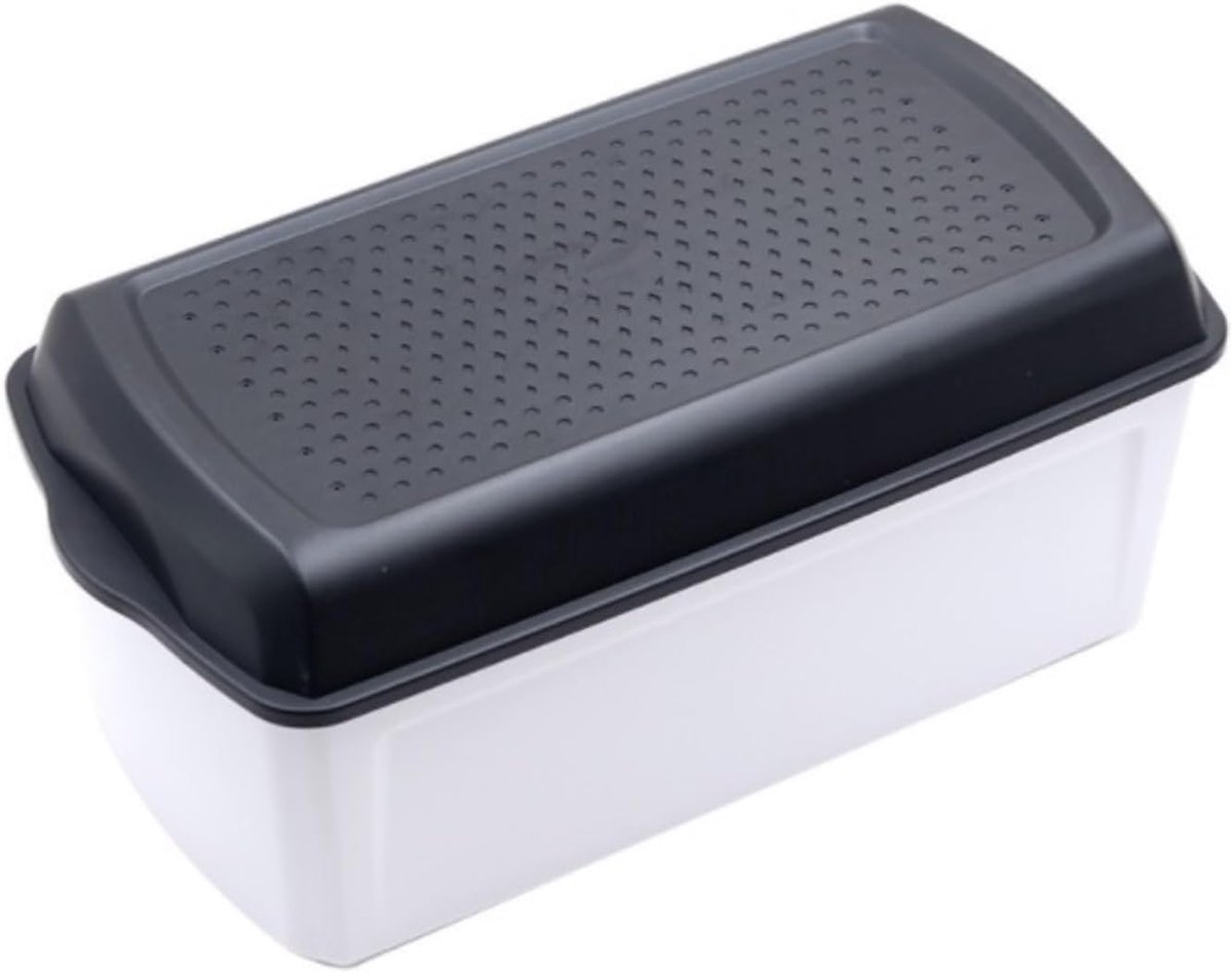 Broodtrommel Keuken Opbergdoos Bakkerij Brood Vers Houden Ventilatie Ontwerp 33.5x17x15.5CM Zwart