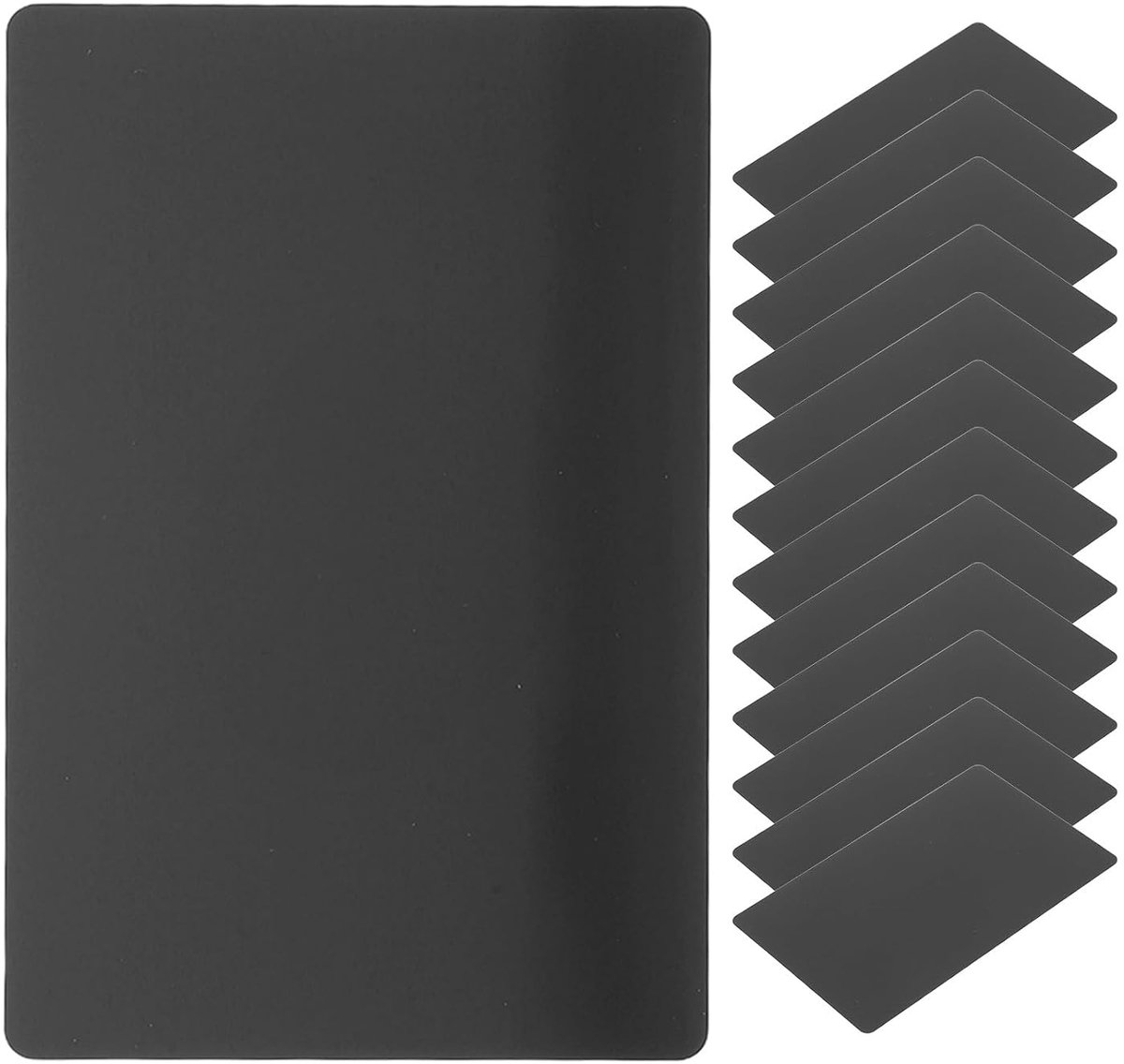 Aluminium Platen - Graveerplaten Metaal - Knutselprojecten Maken - Geborsteld Oppervlak - 8.6 x 5.4 cm - Zwart