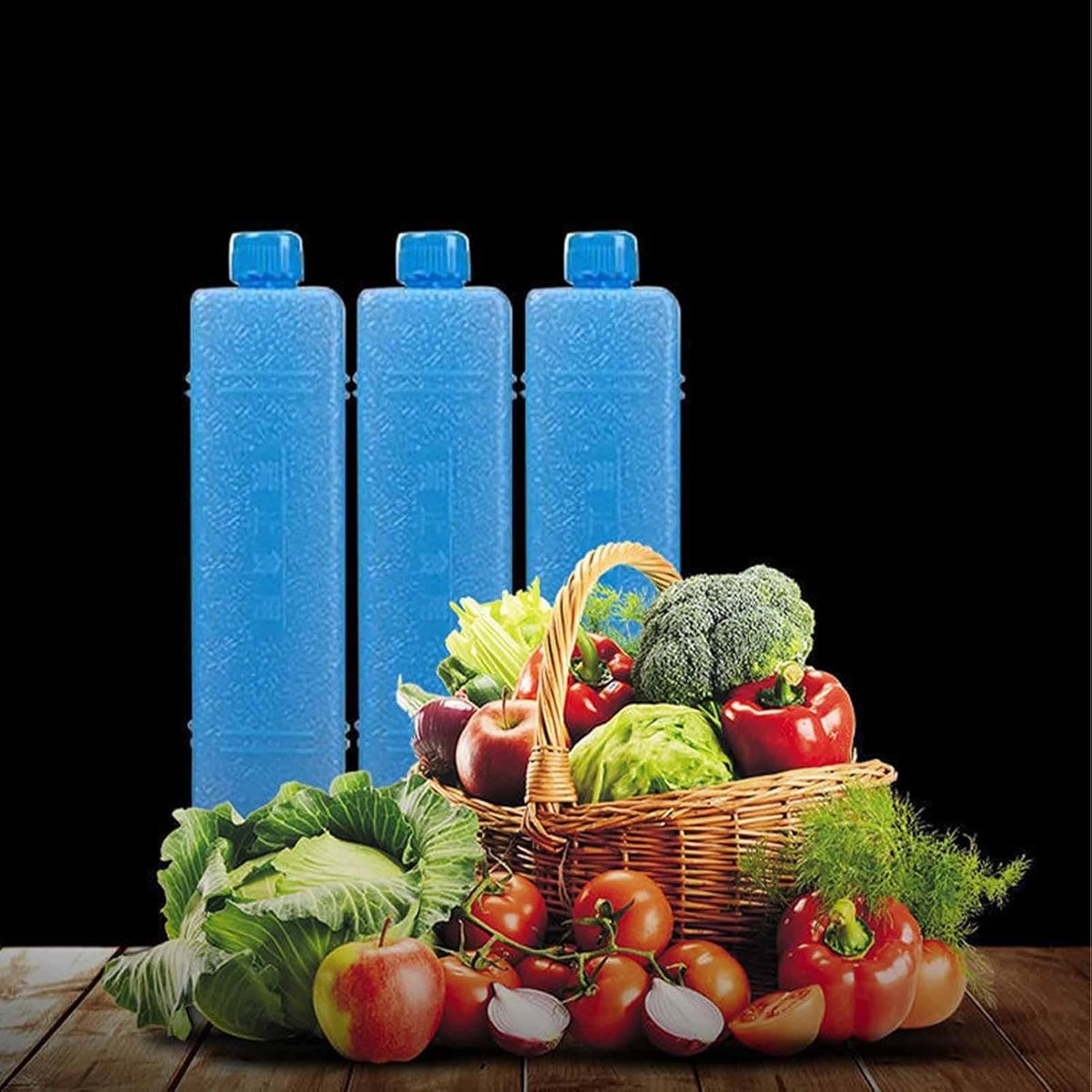 IJspakketten Set - Koelblokken Herbruikbaar - Voedsel Koel Houden - Lekvrij Stevig Materiaal - 3 Stuks 200ml - Blauw