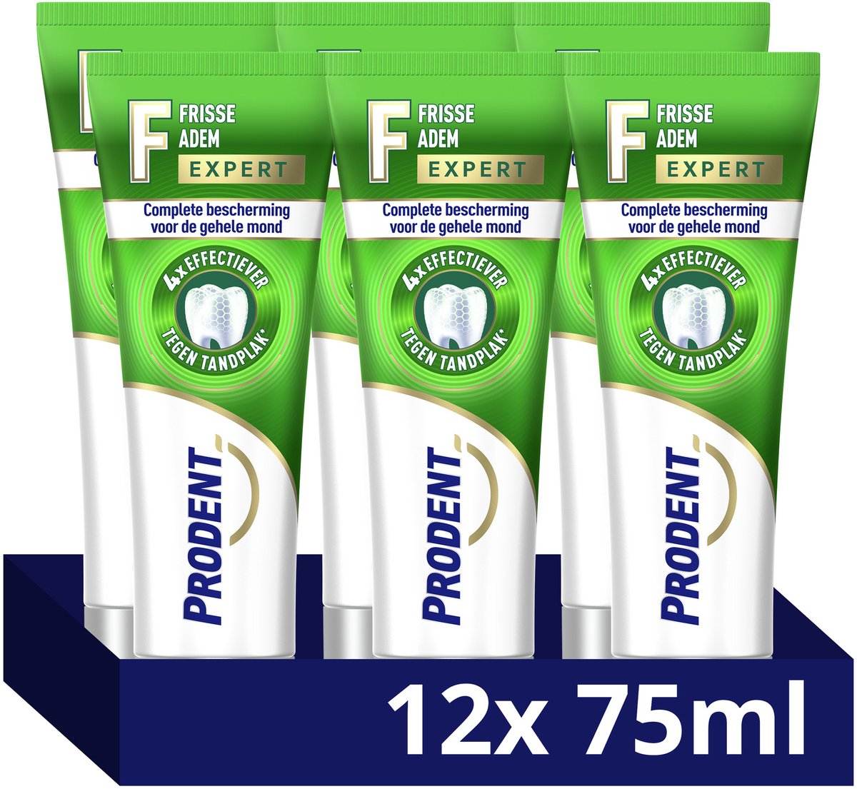 Prodent Tandpasta - Frisse Adem Expert - 4 keer effectiever tegen tandplak* - 12 x 75 ml