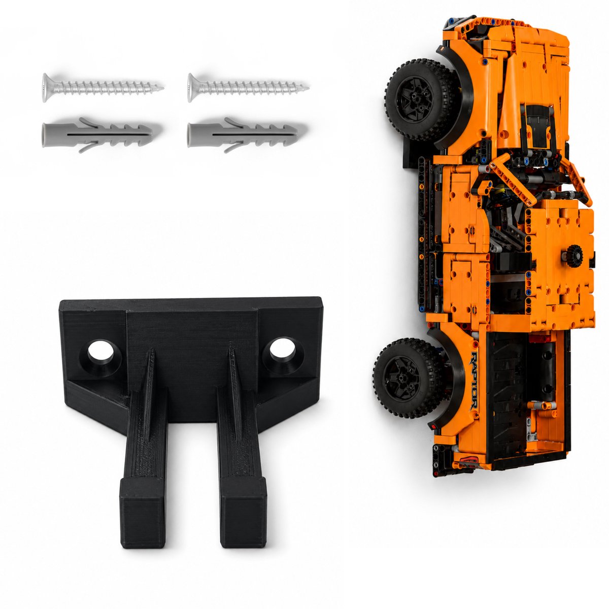 YUOM. Muurbeugel geschikt voor LEGO Technic Ford F-150 Raptor 42126 – Wandhouder voor LEGO Technic Auto – Displayhouder – Wit