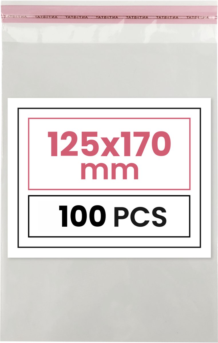 Plastic zakjes met plakstrim - 12,5x17 cm - transparant - 100 zakken