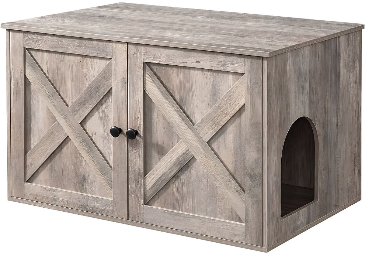 SP® Kattenbak Kast - 60kg Gewichtscapaciteit - Kattenkast - Kattenbak Ombouw - Bruin - 53cm x 80cm x 50cm
