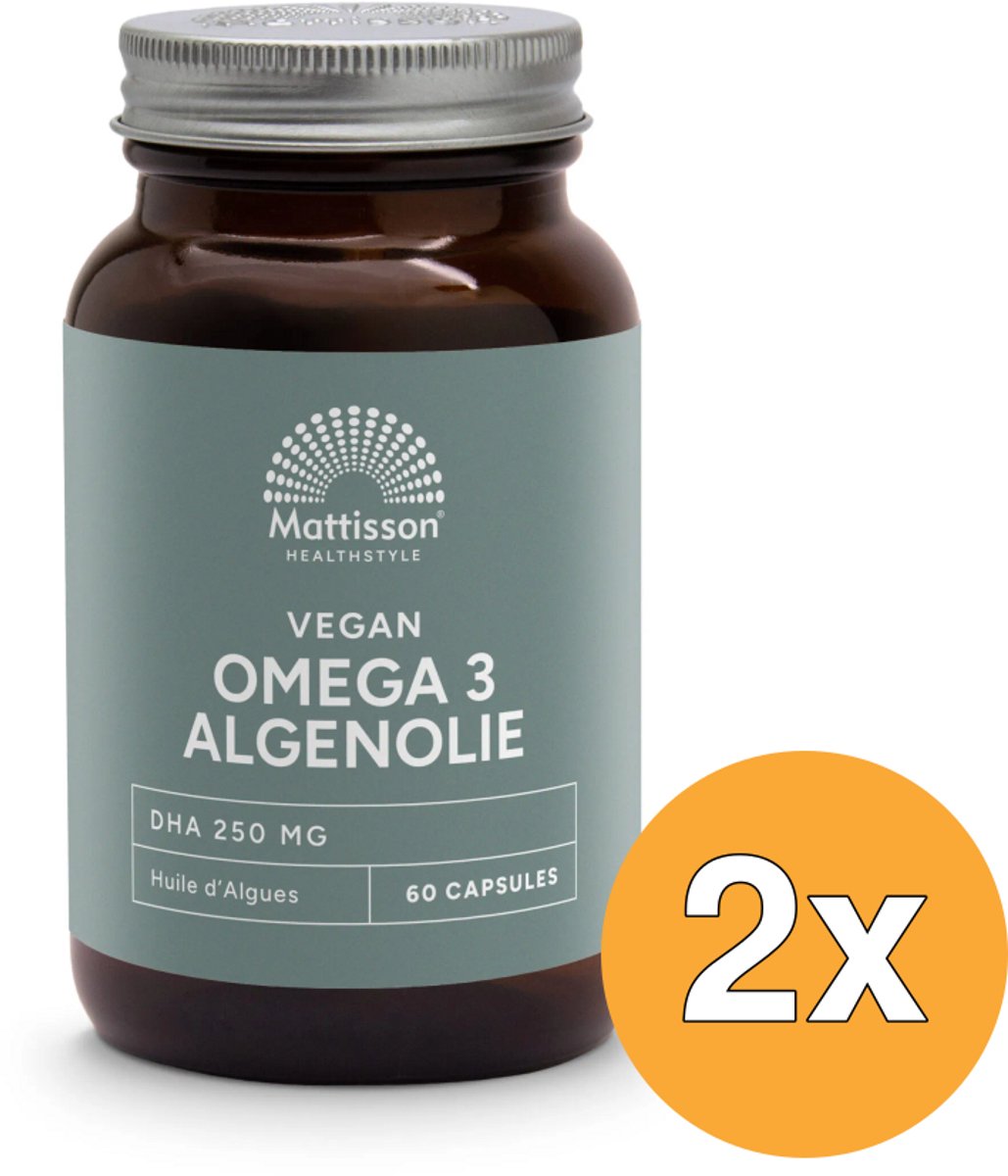 2x Mattisson Vegan Omega-3 Algenolie Dha 260Mg (60 vega capsules)