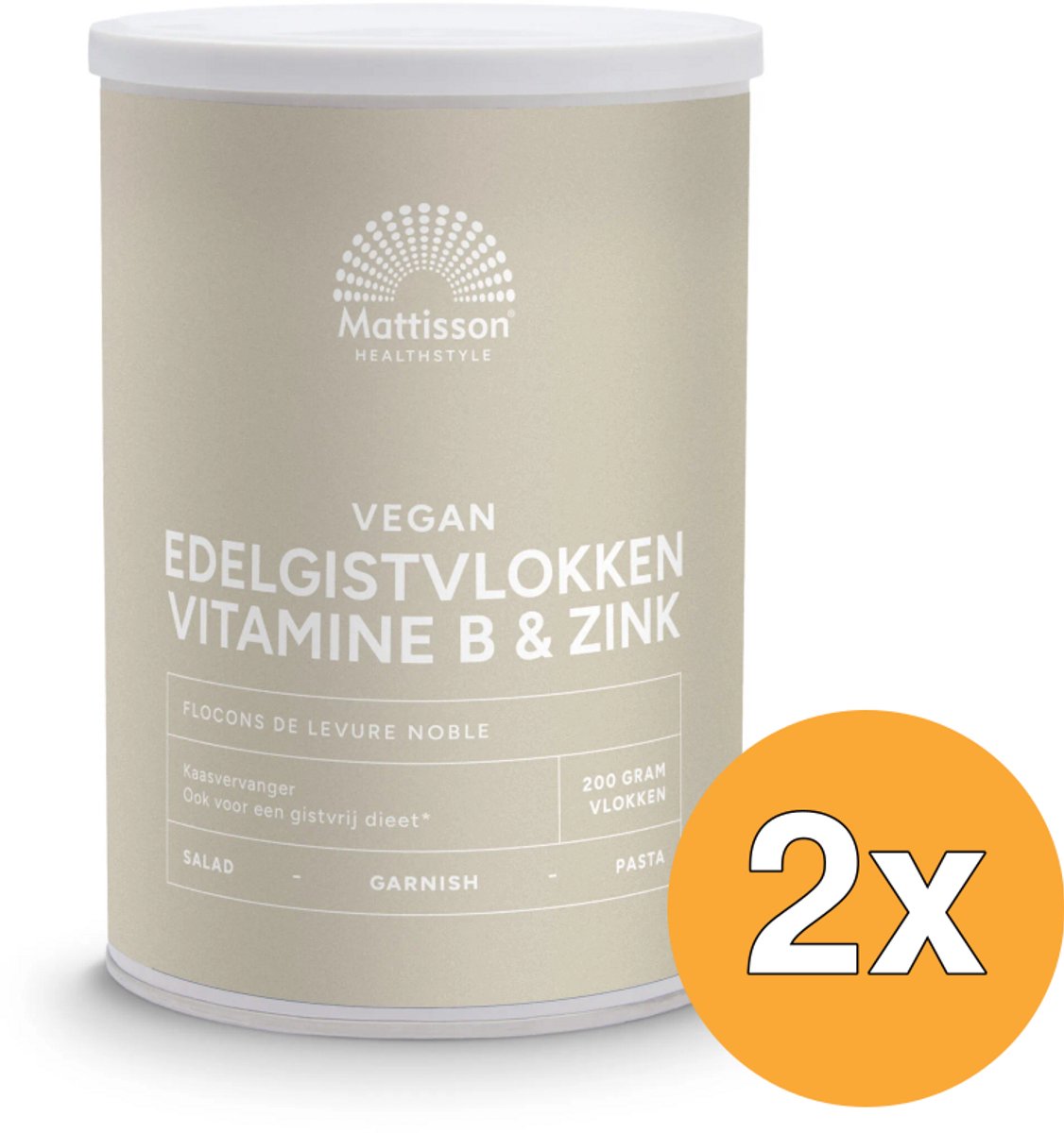 2x Mattisson Edelgistvlokken Vitamine B12 + Zink (200 gr)