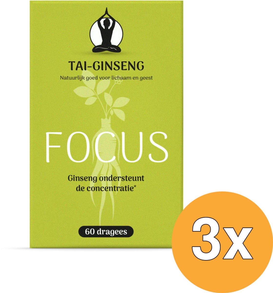 3x Tai-Ginseng Focus dragees (60 stuks)