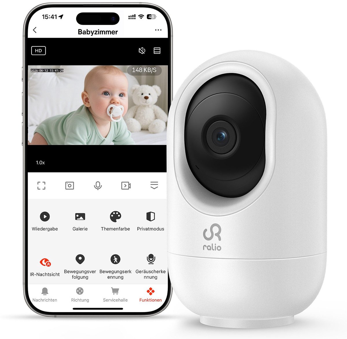 ABBNL Ralio Babyfoon Camera 2K/3MP - Veilige Cloudopslag & SD-kaartondersteuning tot 256GB
