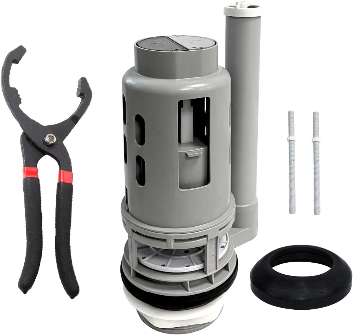 Dubbele Spoelklep Set - Toilet Reparatie Kit - Toilet Onderhoud - Universele Compatibiliteit - 3 inch - Zwart