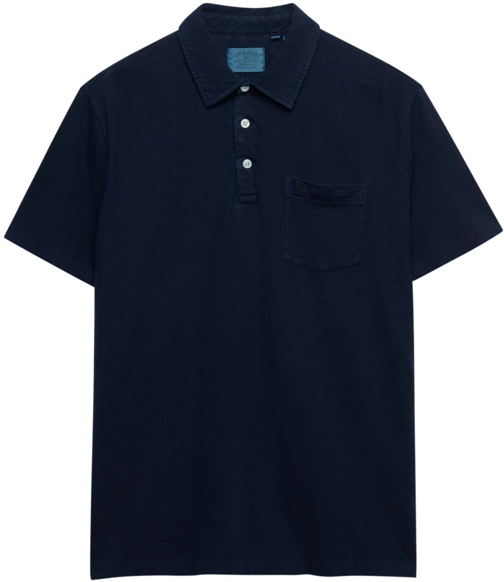 Superdry Klassieke katoen linnen Heren -Polo’s Marineblauw