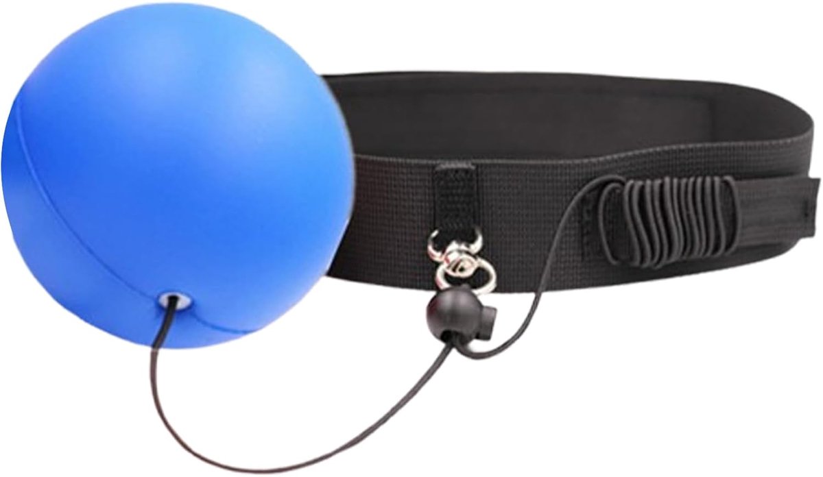 Boksen Reflex Bal - Hoofdband Bal Trainingsbal - Reactievermogen Verbeteren - Verstelbare Hoofdband - 9 cm Diameter - Blauw