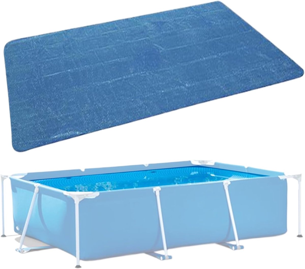 Zonnezeil Zwembad - Warmtezeil Afdekking - Sneller Water Verwarmen - Vermindert Verdamping - 220 x 150 cm - Blauw